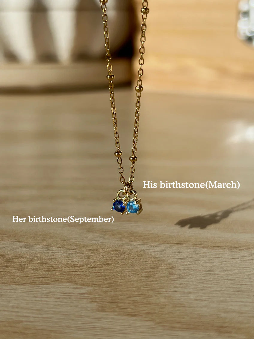 Initial Birthstone Necklace